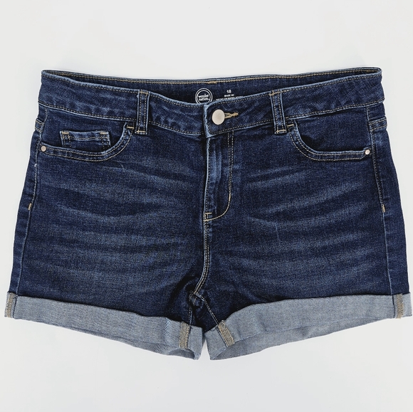 Wonder Nation Girl's Blue Denim Cuffed Jean Shorts size 18 - Picture 2 of 10